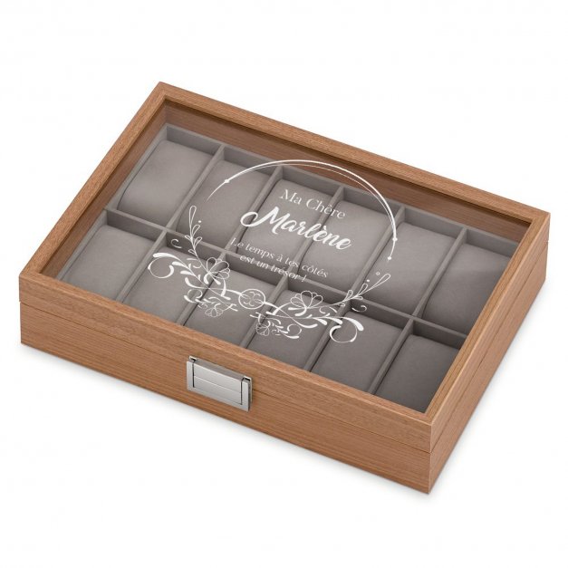 Boîte à montres gravée pour une épouse pour la Saint-Valentin
