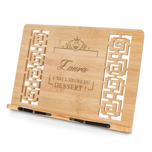 Support de livre en bois de bambou personnalisé pour fille