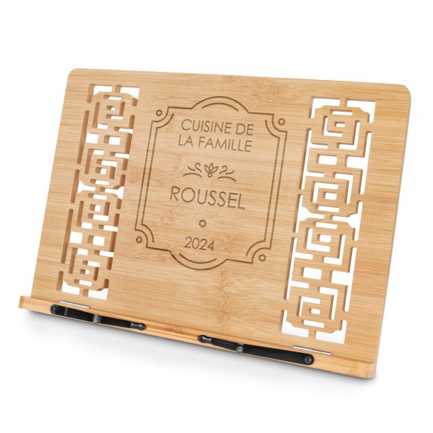 Support de livre en bois de bambou personnalisé pour jeune couple