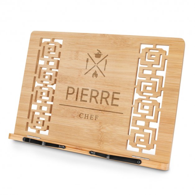 Support de livre en bois de bambou personnalisé pour lui