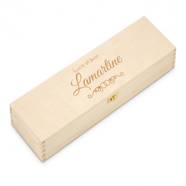 Boîte à vin en bois personnalisée pour 1 bouteille pour un couple pour l'anniversaire de mariage
