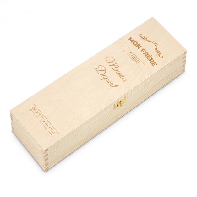 Boîte à vin en bois personnalisée pour 1 bouteille pour l'anniversaire d'un frère