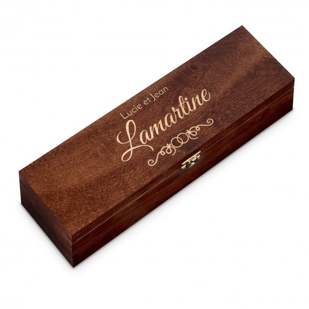 Coffret en bois personnalisé pour 1 bouteille à vin pour des amis pour une crémaillère
