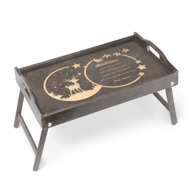 Plateau de lit pliable avec gravure pour une épouse pour Noël