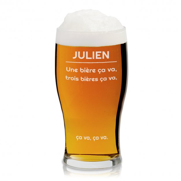 Verre à bière avec gravure pour un ami