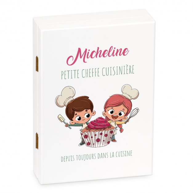 Ensemble de couverts avec prénom gravé pour fille muffin cupcake 