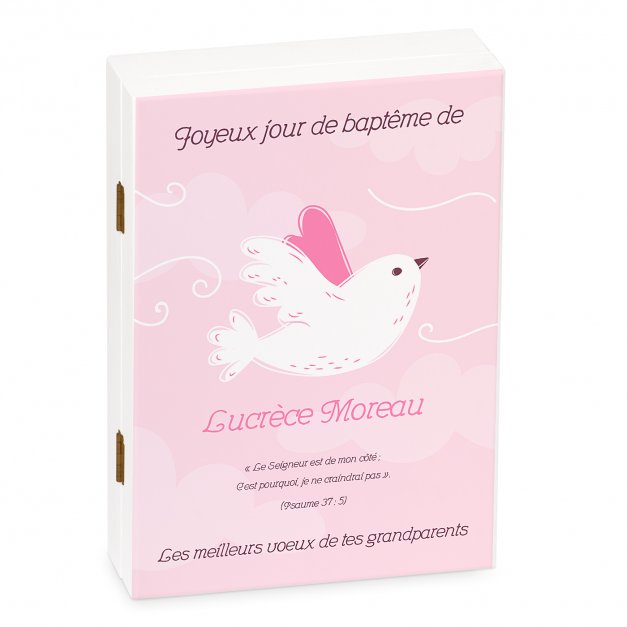 Ensemble de couverts avec étui personnalisés pour fille baptême