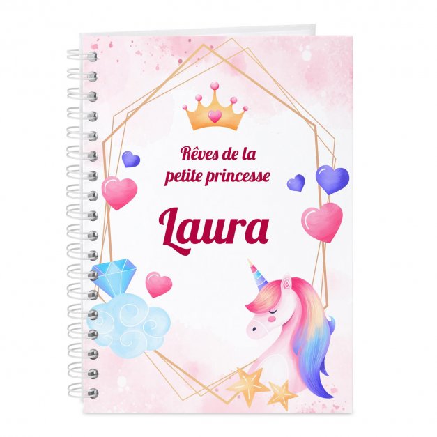 Carnet de notes personnalisé pour fille