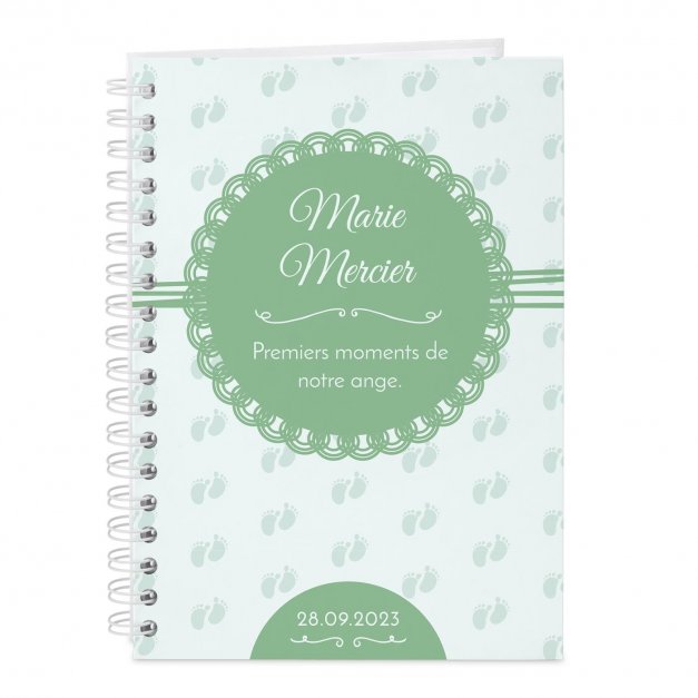 Carnet de notes personnalisé pour filleule naissance