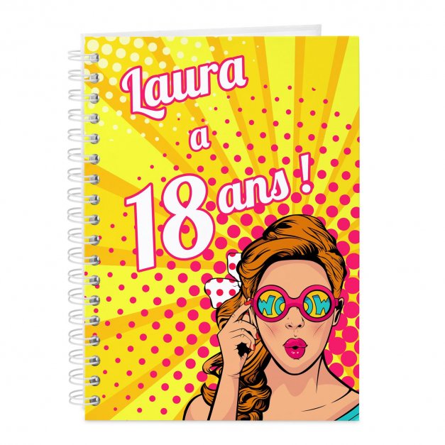 Carnet de notes personnalisé pour elle pour ses 18 ans
