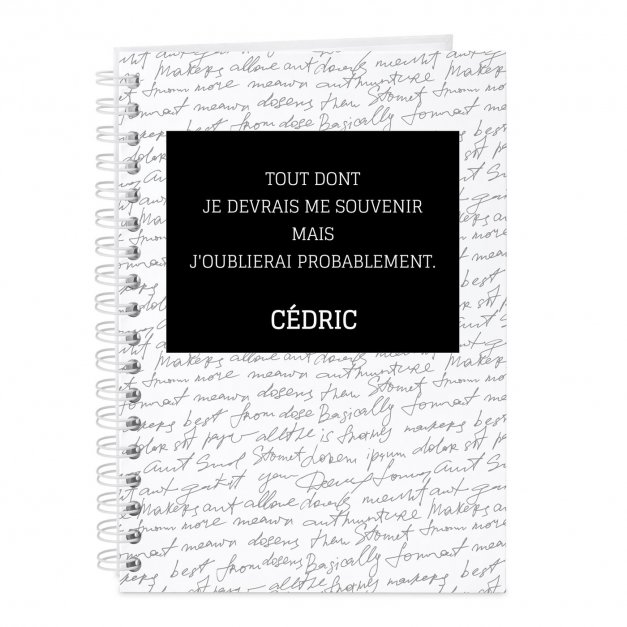 Carnet de notes personnalisé pour lui