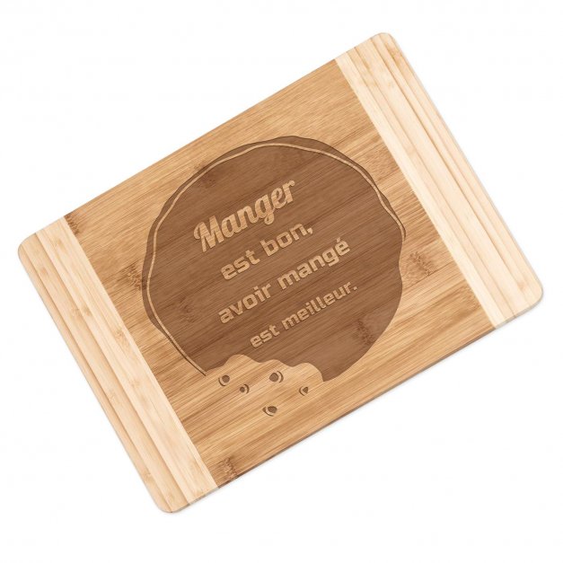 Planche à découper en bois de bambou personnalisée pour l'anniversaire d'une collègue