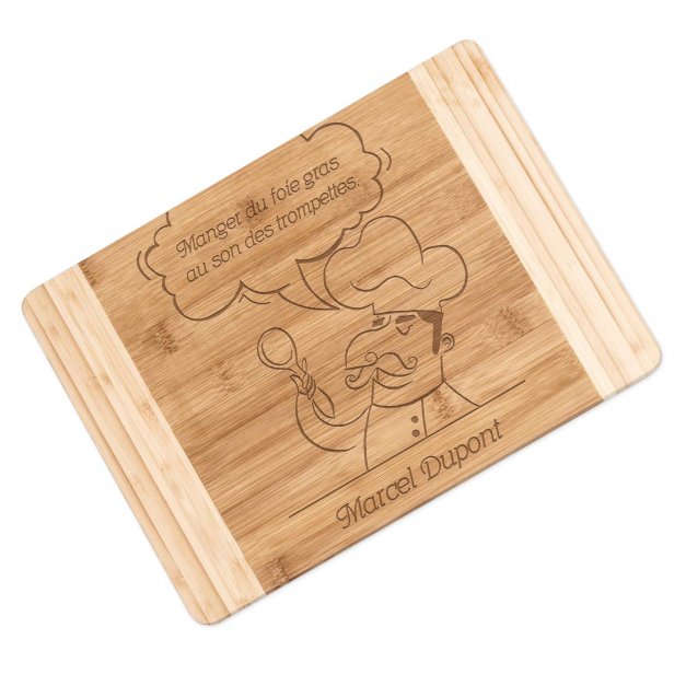 Planche à découper en bois de bambou avec gravure pour l'anniversaire d'un ami