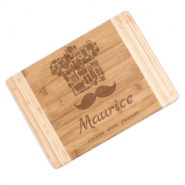 Planche à découper en bois de bambou personnalisée pour l'anniversaire de papa