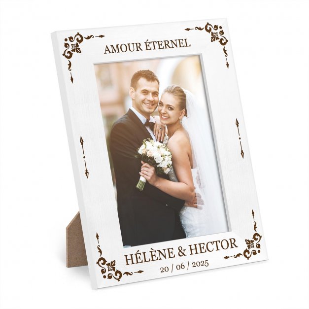 Cadre photo personnalisé en bois pour mariage