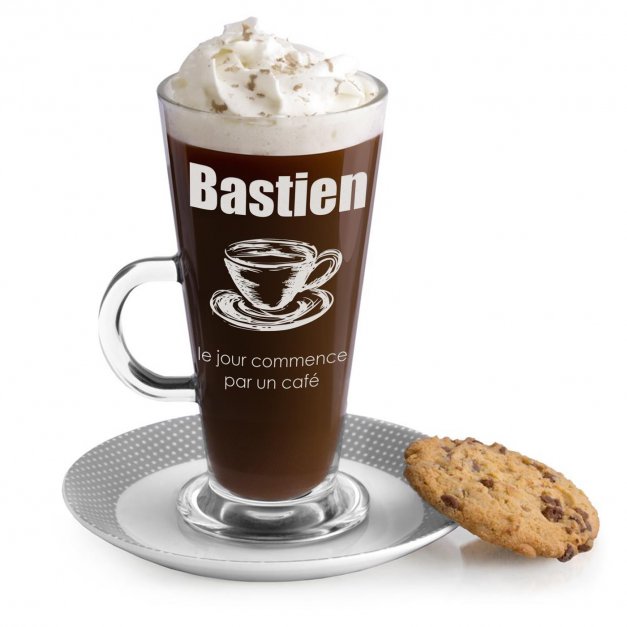 Verre à café avec gravure pour l'anniversaire d'un homme