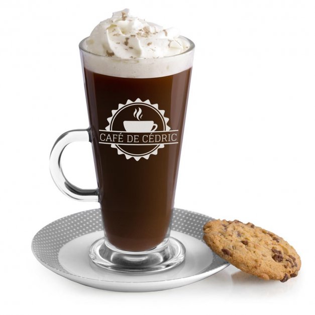 Verre à café avec gravure pour l'anniversaire d'un copain