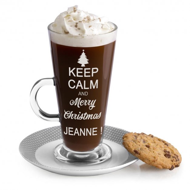 Verre à café avec gravure pour maman pour Noël