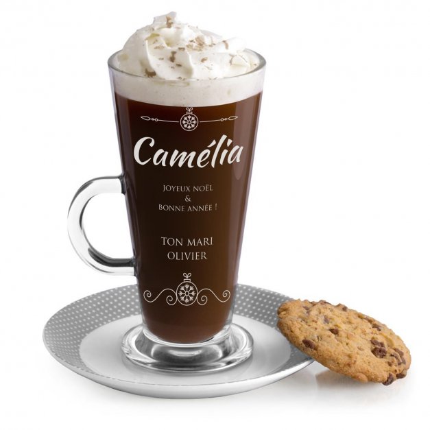 Verre à café avec gravure pour une épouse pour Noël
