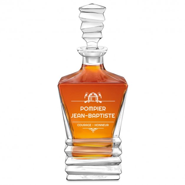 Carafe Geometric avec gravure pour pompier