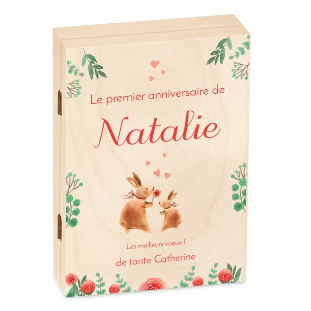 Set de couverts pour enfant avec coffret en bois personnalisé pour fille anniversaire