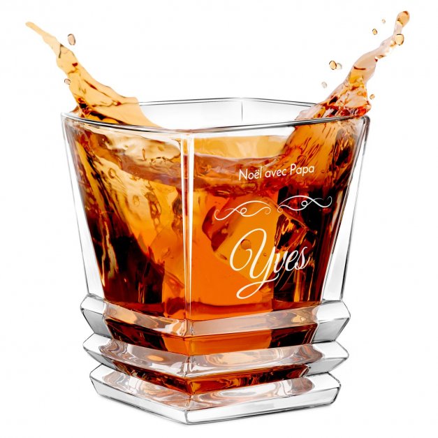 Verre à whisky Geometric avec gravure pour papa pour Noël