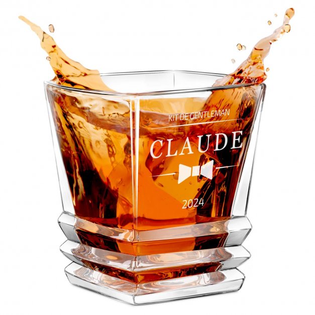 Verre à whisky Geometric avec gravure pour lui pour gentleman