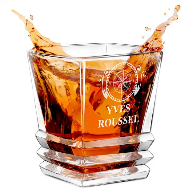 Verre à whisky Geometric avec gravure pour voyageur