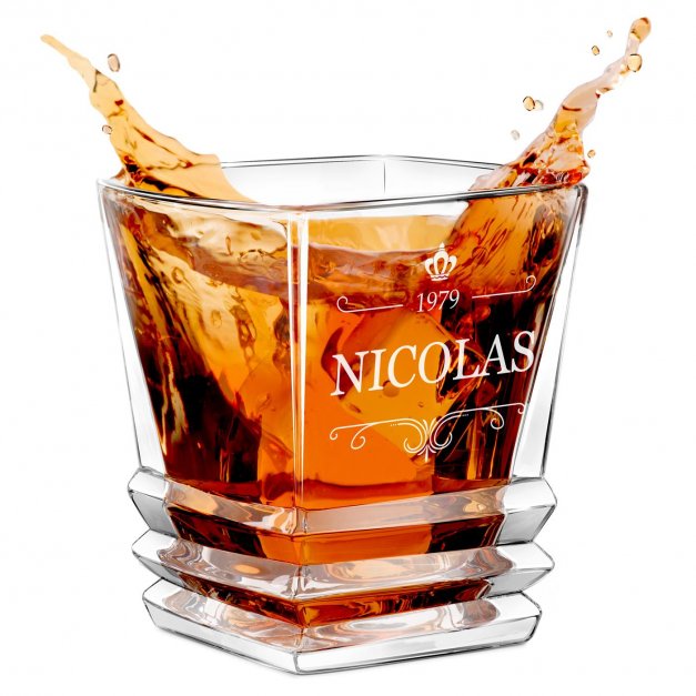 Verre à whisky Geometric avec gravure pour lui pour anniversaire