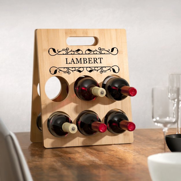 Casier à vin en bois avec impression pour un couple pour une crémaillère
