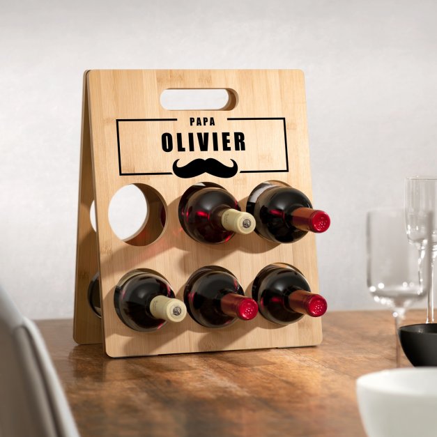 Casier à vin en bois avec impression pour la fête des pères