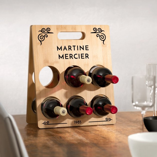 Casier à vin en bois personnalisé pour l'anniversaire d'une femme