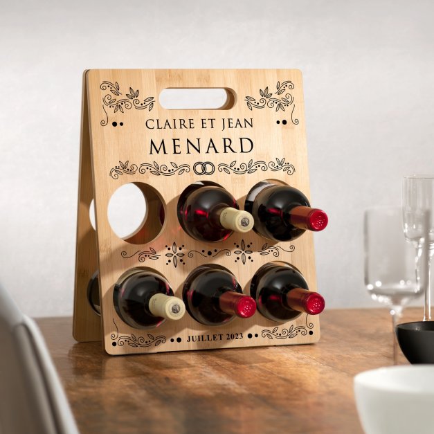 Casier à vin en bois avec impression pour des amis pour mariage