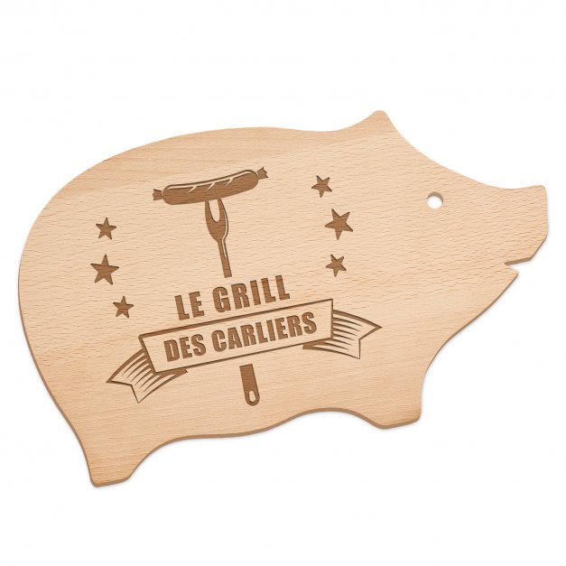 Planche à découper en forme de cochon avec gravure pour un couple pour une crémaillère