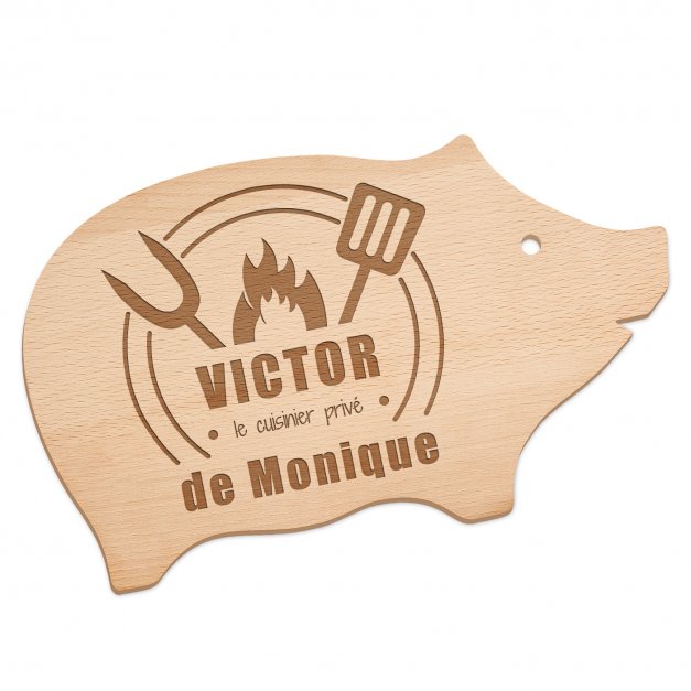 Planche à découper en forme de cochon personnalisée pour un homme pour la Saint-Valentin