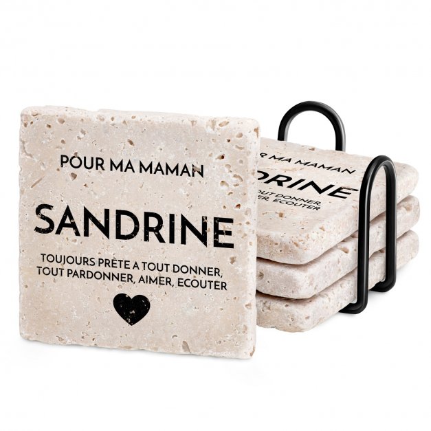 Set de sous-verres en pierre avec impression pour la fête des mères
