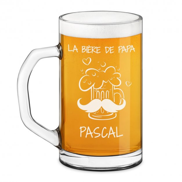Chope à bière Geometric avec gravure pour papa