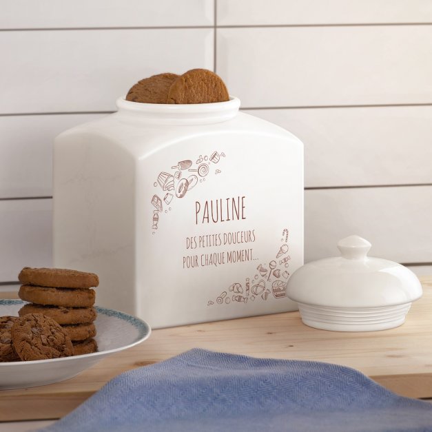 Pot à biscuits en céramique personnalisé pour elle pour son anniversaire