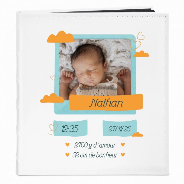 Album photo avec votre photo personnalisée pour garçon naissance