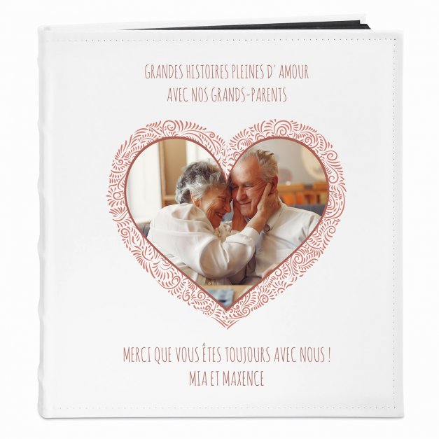 Album photo avec votre photo personnalisée pour grand-parents comme remerciements de mariage