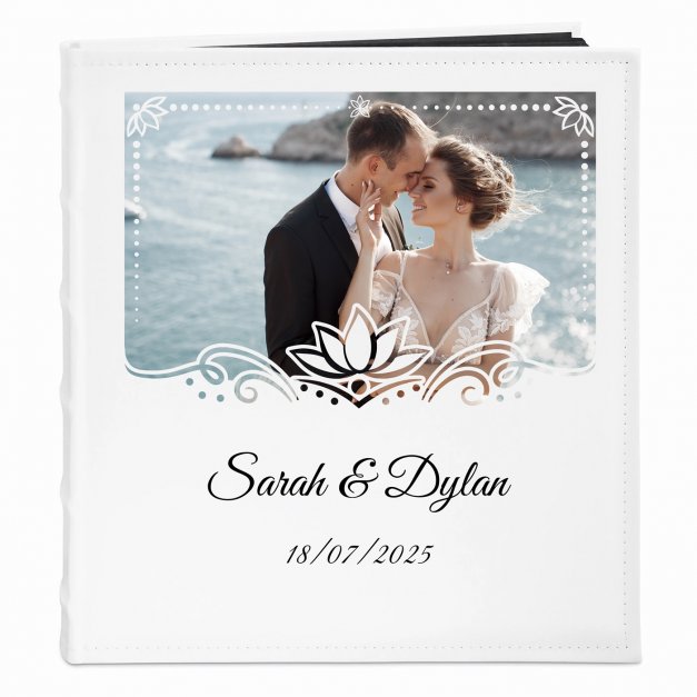 Album photo avec votre photo personnalisée fleur pour couple mariage