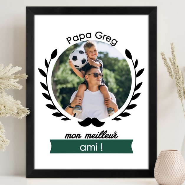 Poster encadré personnalisé avec votre photo pour le meilleur papa