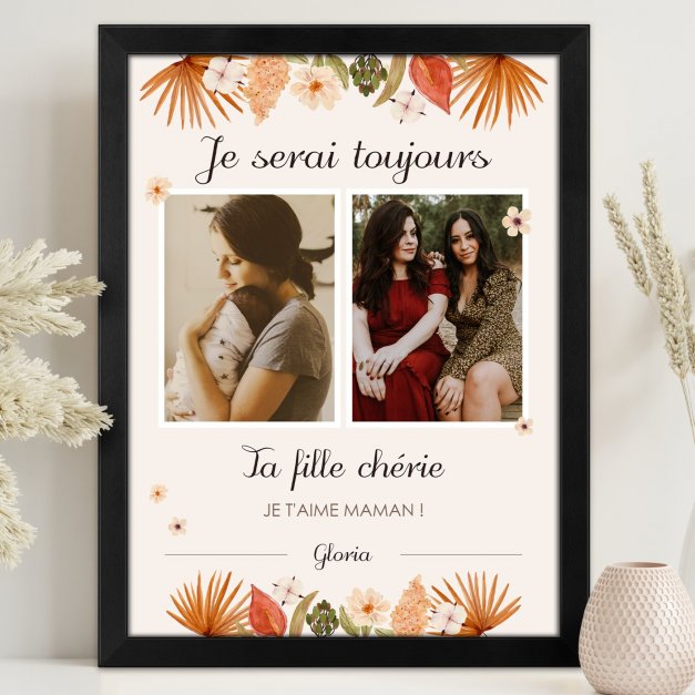 Poster encadré personnalisé avec votre photo pour la meilleure maman