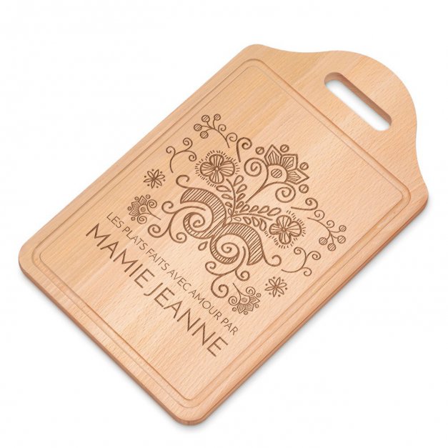 Planche en bois à découper personnalisée pour la fête des grands-mères