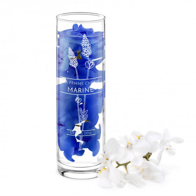 Vase en verre personnalisé pour une femme pour l'anniversaire de mariage