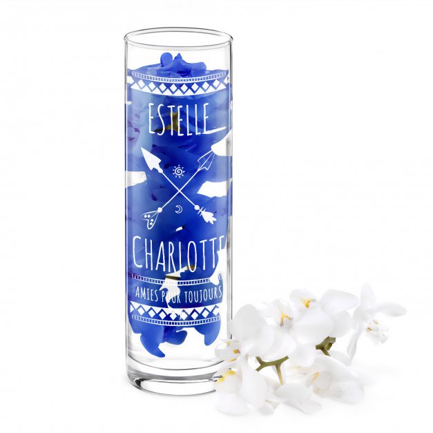 Vase en verre personnalisé pour l'anniversaire d'une amie