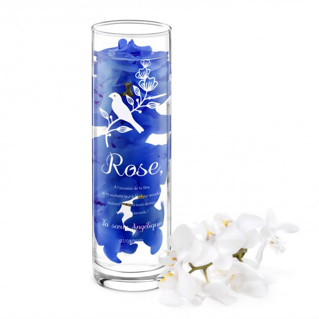 Vase en verre personnalisé pour l'anniversaire d'une sœur