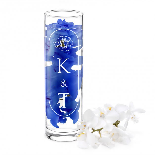 Vase en verre avec gravure pour un couple pour mariage