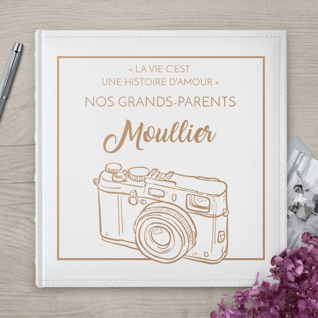 Album photo grand format avec personnalisation pour des grand-parents