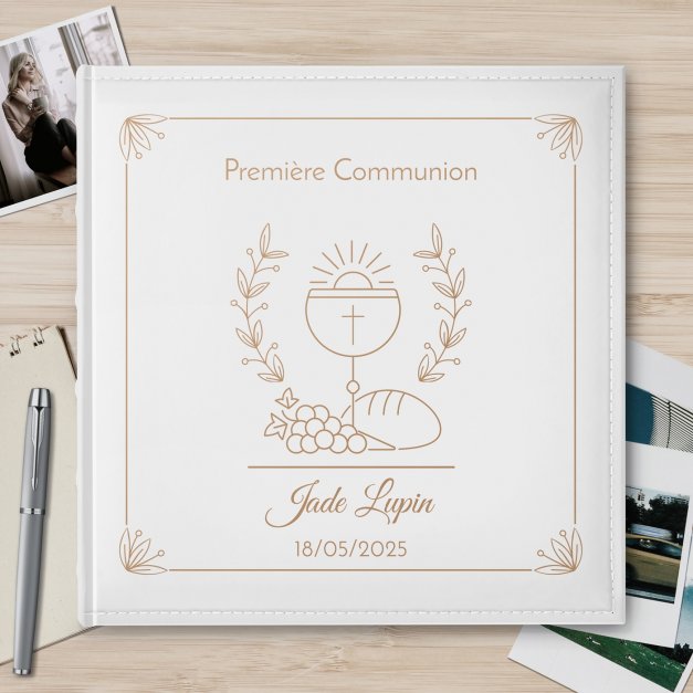 Album photo grand format avec personnalisation pour une fille pour sa première communion